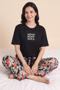 Zivame Abstract Print Cotton Loungewear Set - Tap Shoe — thumbnail 5